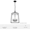 image:imageHunter  Fair Oaks 4Light Matte Black Medium Size Pendant Light Dimmable Formal Style Lantern Shaped for Bedrooms Kitchens Dining Living Rooms  13095Flat Matte Black