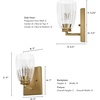 image:imageHunter  Rossmoor 1Light Luxe Gold Small Sconce Light Dimmable Formal Style for Bedrooms Kitchens Foyers Bathrooms  13196