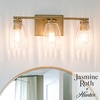 image:imageHunter  Rossmoor 3Light Luxe Gold Medium Size Vanity Light Dimmable Formal Style Bell Shaped for Bedrooms Kitchens Foyers Bathrooms  13204Luxe Gold