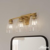 image:imageHunter  Rossmoor 3Light Luxe Gold Medium Size Vanity Light Dimmable Formal Style Bell Shaped for Bedrooms Kitchens Foyers Bathrooms  13204Luxe Gold