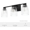 image:imageHunter  Rossmoor 3Light Luxe Gold Medium Size Vanity Light Dimmable Formal Style Bell Shaped for Bedrooms Kitchens Foyers Bathrooms  13204Matte Black