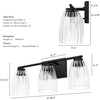 image:imageHunter  Rossmoor 3Light Luxe Gold Medium Size Vanity Light Dimmable Formal Style Bell Shaped for Bedrooms Kitchens Foyers Bathrooms  13204Matte Black