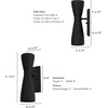 image:imageHunter  Zola 2Light Matte Black Small Sconce Light Dimmable Formal Style for Bedrooms Kitchens Foyers Bathrooms  19826