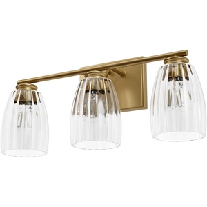 image:imageHunter  Rossmoor 3Light Luxe Gold Medium Size Vanity Light Dimmable Formal Style Bell Shaped for Bedrooms Kitchens Foyers Bathrooms  13204Luxe Gold