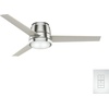 image:imageCasablanca Commodus Indoor Ceiling Fan 3 Blades 54 inch Fresh White  with LED Light Low Profile Flush Mount Wall Control For Bedroom Living Room Kitchen 59571Brushed Nickel