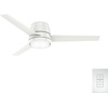 image:imageCasablanca Commodus Indoor Ceiling Fan 3 Blades 54 inch Fresh White  with LED Light Low Profile Flush Mount Wall Control For Bedroom Living Room Kitchen 59571Fresh White
