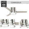 image:imageCasablanca Commodus Indoor Ceiling Fan 3 Blades 54 inch Fresh White  with LED Light Low Profile Flush Mount Wall Control For Bedroom Living Room Kitchen 59571Brushed Nickel
