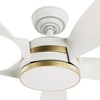 image:imageCasablanca Fan 52 inch Ceiling Fan with Light and Remote Outdoor or Indoor White Ceiling Fan for Porch Living Room Office Kitchen Garage 5 Blades Renewed
