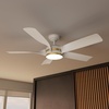 image:imageCasablanca Fan 52 inch Ceiling Fan with Light and Remote Outdoor or Indoor White Ceiling Fan for Porch Living Room Office Kitchen Garage 5 Blades Renewed