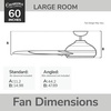 image:imageCasablanca Fan 60 inch Ceiling Fan with Light and Remote Outdoor or Indoor Brushed Nickel Ceiling Fan for Porch Living Room Office Kitchen Garage 3 Blades Renewed