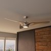 image:imageCasablanca Fan 60 inch Ceiling Fan with Light and Remote Outdoor or Indoor Brushed Nickel Ceiling Fan for Porch Living Room Office Kitchen Garage 3 Blades Renewed