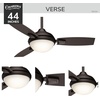 image:imageCasablanca Verse Outdoor or Indoor Ceiling Fan 44 inch Maiden Bronze  with LED Light and Remote Control Standard Mount 3 Blades For Living Room Patio Porch Garage 59154Maiden Bronze