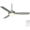 image:imageCasablanca Verse Outdoor or Indoor Ceiling Fan 44 inch Maiden Bronze  with LED Light and Remote Control Standard Mount 3 Blades For Living Room Patio Porch Garage 59154Brushed Nickel