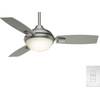 image:imageCasablanca Verse Outdoor or Indoor Ceiling Fan 44 inch Maiden Bronze  with LED Light and Remote Control Standard Mount 3 Blades For Living Room Patio Porch Garage 59154Brushed Nickel