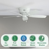 image:imageHinter Fan 48 Outdoor Hugger Ceiling Fan in White with 5 White Plastic Blades Renewed