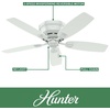 image:imageHinter Fan 48 Outdoor Hugger Ceiling Fan in White with 5 White Plastic Blades Renewed