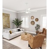 image:imageHunter  Aerodyne Indoor Ceiling Fan With Light Remote 60inch Fresh White Casualstyle 6speed DC Motor Energy Star WiFi Smarthome 52832 for living rooms bedrooms home offices kitchensFresh White