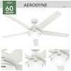 image:imageHunter  Aerodyne Indoor Ceiling Fan With Light Remote 60inch Fresh White Casualstyle 6speed DC Motor Energy Star WiFi Smarthome 52832 for living rooms bedrooms home offices kitchensFresh White