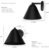 image:imageHunter  Aeronaut 1Light Matte Black Outdoor Wall Light Dimmable Modern Style Cone Shaped for Bedrooms Kitchens Dining Living Rooms  46030