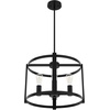 image:imageHunter  Astwood 4light Brushed Nickel Medium Size Chandelier Dimmable Caged Style Drum Shaped for Bedrooms Kitchens Dining Living Rooms  19134Matte Black