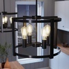 image:imageHunter  Astwood 4light Brushed Nickel Medium Size Chandelier Dimmable Caged Style Drum Shaped for Bedrooms Kitchens Dining Living Rooms  19134Matte Black