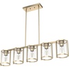 image:imageHunter  Astwood 5light Matte Black Large Chandelier Dimmable Caged Style Linear Shaped for Bedrooms Kitchens Dining Living Rooms  48013Alturas Gold