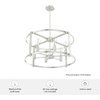 image:imageHunter  Astwood 6Light Polished Nickel Large Chandelier Dimmable Caged Style Drum Shaped for Bedrooms Kitchens Dining Living Rooms  19000