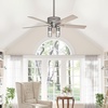 image:imageHunter  Astwood II Indoor Ceiling Fan With Light Remote 52inch Casualstyle 4speed WhisperWind Motor Ceiling Fans for living rooms bedrooms home offices kitchens Matte BlackBrushed Nickel