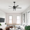 image:imageHunter  Astwood II Indoor Ceiling Fan With Light Remote 52inch Casualstyle 4speed WhisperWind Motor Ceiling Fans for living rooms bedrooms home offices kitchens Matte BlackMatte Black