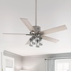 image:imageHunter  Astwood II Indoor Ceiling Fan With Light Remote 52inch Casualstyle 4speed WhisperWind Motor Ceiling Fans for living rooms bedrooms home offices kitchens Matte BlackBrushed Nickel