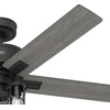 image:imageHunter  Astwood II Indoor Ceiling Fan With Light Remote 52inch Casualstyle 4speed WhisperWind Motor Ceiling Fans for living rooms bedrooms home offices kitchens Matte BlackMatte Black