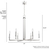 image:imageHunter  Bearden 6Light Brushed Nickel Large Chandelier Dimmable Candle Shaped for Bedrooms Kitchens Dining Living Rooms  19621