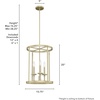 image:imageHunter  Briargrove 3light Modern Brass Medium Size Chandelier Dimmable Formal Style Cylinder Shaped for Bedrooms Kitchens Dining Living Rooms  19697