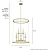 image:imageHunter  Briargrove 6light Modern Brass Medium Size Chandelier Dimmable Formal Style Cylinder Shaped for Bedrooms Kitchens Dining Living Rooms  19699