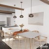 image:imageHunter  Brookhollow 1Light Sable Rattan Medium Size Pendant Light Dimmable Casual Style Geometric Shaped for Bedrooms Kitchens Dining Living Rooms  13215Sable Rattan