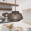 image:imageHunter  Brookhollow 1Light Sable Rattan Medium Size Pendant Light Dimmable Casual Style Geometric Shaped for Bedrooms Kitchens Dining Living Rooms  13215Sable Rattan