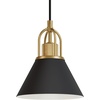 image:imageHunter  Carrington Isle 1Light Matte Black Medium Size Pendant Light Dimmable Casual Style Cone Shaped for Bedrooms Kitchens Dining Living Rooms  13165Flat Matte Black