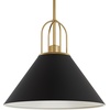 image:imageHunter  Carrington Isle 1Light Matte Black Medium Size Pendant Light Dimmable Casual Style Cone Shaped for Bedrooms Kitchens Dining Living Rooms  13165Flat Matte Black