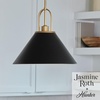 image:imageHunter  Carrington Isle 1Light Matte Black Medium Size Pendant Light Dimmable Casual Style Cone Shaped for Bedrooms Kitchens Dining Living Rooms  13165Flat Matte Black