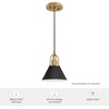 image:imageHunter  Carrington Isle 1Light Matte Black Medium Size Pendant Light Dimmable Casual Style Cone Shaped for Bedrooms Kitchens Dining Living Rooms  13165Flat Matte Black