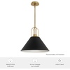 image:imageHunter  Carrington Isle 1Light Matte Black Medium Size Pendant Light Dimmable Casual Style Cone Shaped for Bedrooms Kitchens Dining Living Rooms  13165Flat Matte Black