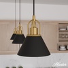 image:imageHunter  Carrington Isle 1Light Matte Black Medium Size Pendant Light Dimmable Casual Style Cone Shaped for Bedrooms Kitchens Dining Living Rooms  13165Flat Matte Black