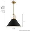 image:imageHunter  Carrington Isle 1Light Matte Black Medium Size Pendant Light Dimmable Casual Style Cone Shaped for Bedrooms Kitchens Dining Living Rooms  13165Flat Matte Black
