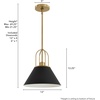 image:imageHunter  Carrington Isle 1Light Matte Black Medium Size Pendant Light Dimmable Casual Style Cone Shaped for Bedrooms Kitchens Dining Living Rooms  13165Flat Matte Black