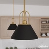 image:imageHunter  Carrington Isle 1Light Matte Black Medium Size Pendant Light Dimmable Casual Style Cone Shaped for Bedrooms Kitchens Dining Living Rooms  13165Flat Matte Black