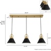 image:imageHunter  Carrington Isle 3Light Luxe Gold Large Cluster Light Dimmable Casual Style Linear Shaped for Bedrooms Kitchens Dining Living Rooms  13174