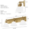 image:imageHunter  Carrington Isle 3Light Luxe Gold Medium Size Vanity Light Dimmable Casual Style for Bedrooms Kitchens Foyers Bathrooms  13170