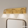 image:imageHunter  Carrington Isle 3Light Luxe Gold Medium Size Vanity Light Dimmable Casual Style for Bedrooms Kitchens Foyers Bathrooms  13170