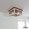 image:imageHunter  Chevron 2light Textured Rust Medium Size Flush Mount Light Dimmable Casual Style Square Shaped for Bedrooms Kitchens Dining Living Rooms  19970