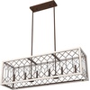 image:imageHunter  Chevron 6light Textured Rust Extra Large Chandelier Dimmable Linear Shaped for Bedrooms Kitchens Dining Living Rooms  19374